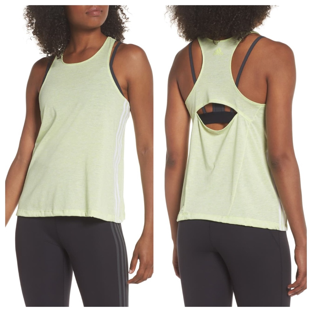 Adidas Semi Frozen Yellow Green Performer Q2 Tank
